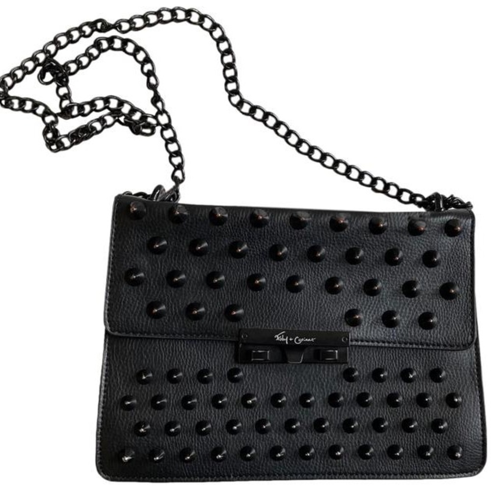 Foley + Corinna Skyline Bandit Black Leather Drop Lock Studded Crossbody